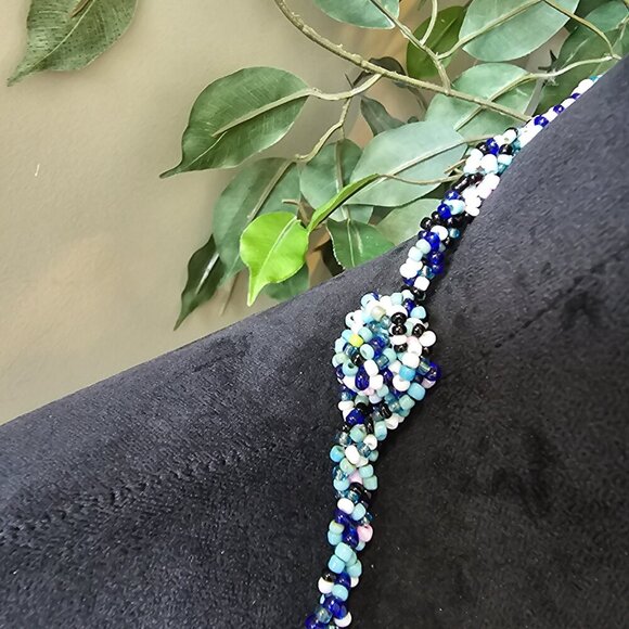 Womens Fashion Multicolor Multiple Layered Seed Beaded Necklace Jewelry - Picture 5 of 8